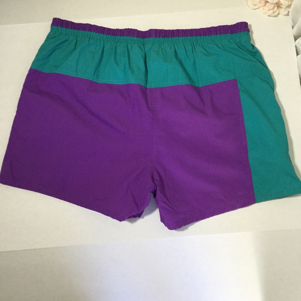 Vintage men swim trunks teal and purple size XL - Picture 2 of 8